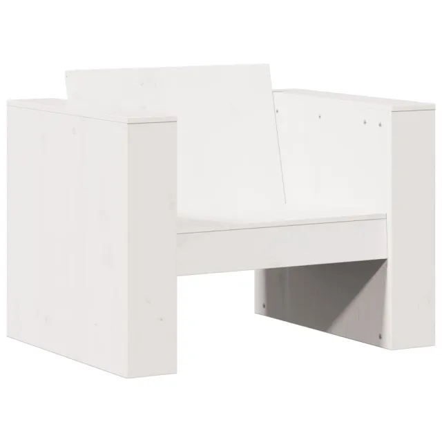 Salon de jardin 2 pcs blanc bois de pin massif
