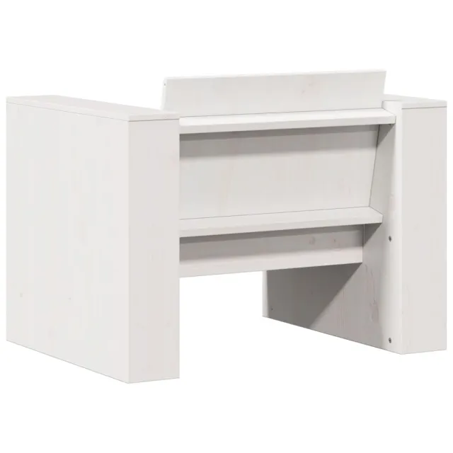 Salon de jardin 2 pcs blanc bois de pin massif