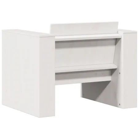 Salon de jardin 2 pcs blanc bois de pin massif