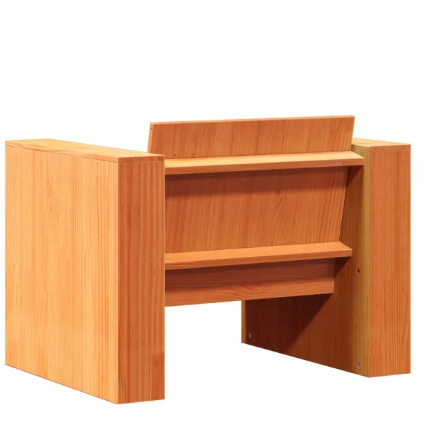 Salon de jardin 2 pcs cire marron bois de pin massif