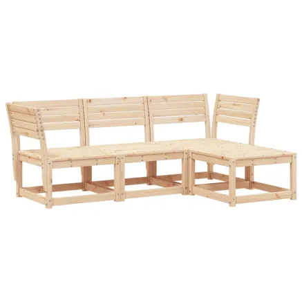Salon de jardin 4 pcs bois massif de pin 2