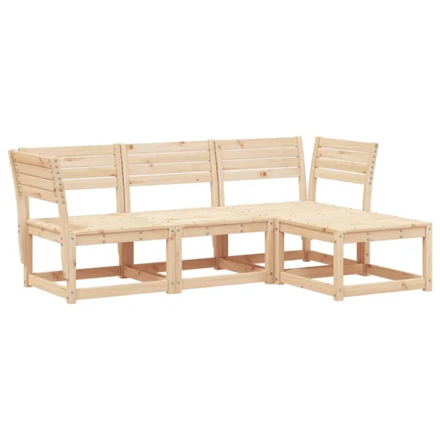 Salon de jardin 4 pcs bois massif de pin