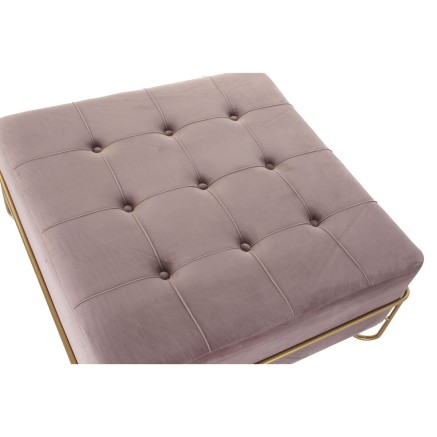 Panca DKD Home Decor  Schiuma Rosa Dorato Metallo Poliestere Velluto L 2