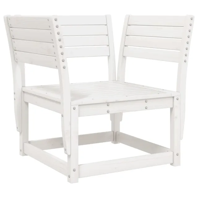 Salon de jardin 5 pcs blanc bois massif de pin