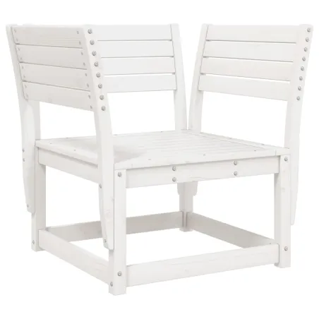 Salon de jardin 5 pcs blanc bois massif de pin