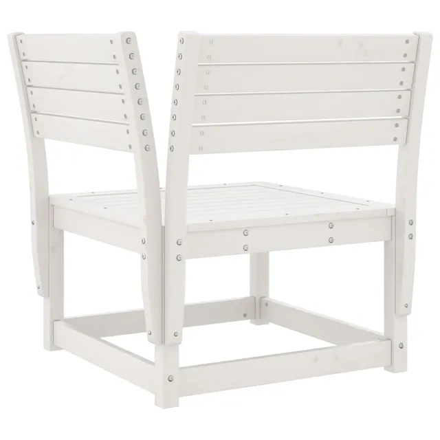 Salon de jardin 5 pcs blanc bois massif de pin