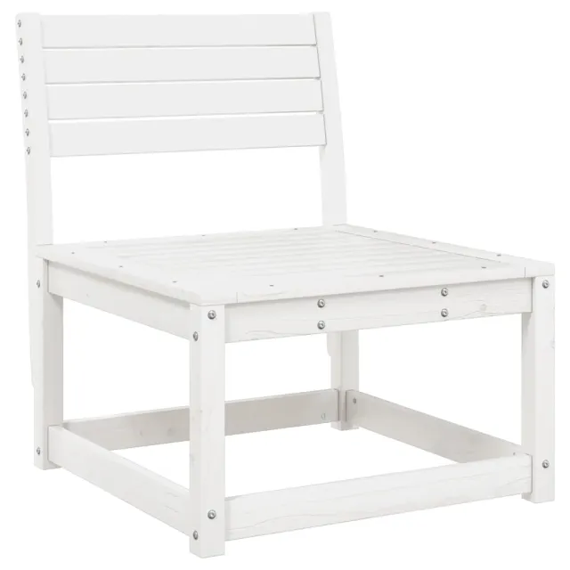 Salon de jardin 5 pcs blanc bois massif de pin