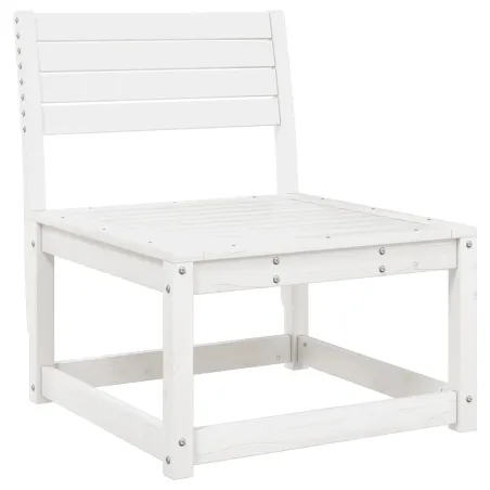 Salon de jardin 5 pcs blanc bois massif de pin