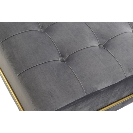 Hocker DKD Home Decor 8424001851041 Schaum Grau Gold Metall Holz MDF (