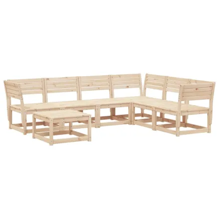 Salon de jardin 7 pcs Bois de pin massif 2
