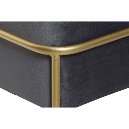 Hocker DKD Home Decor 8424001851041 Schaum Grau Gold Metall Holz MDF (