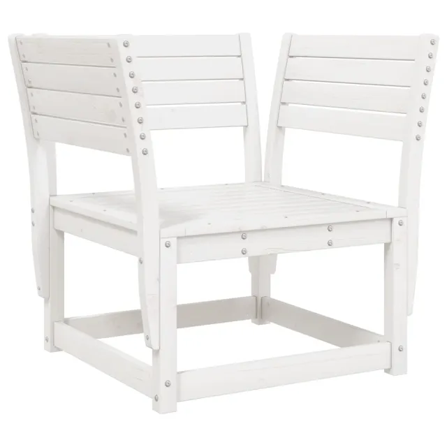 Salon de jardin 8 pcs Blanc Bois de pin massif