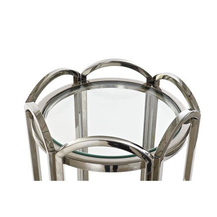 Table d'appoint DKD Home Decor Verre Argenté Métal 40 x 40 x 110 cm 2