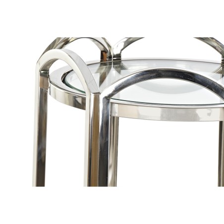 Bijzettafel DKD Home Decor Kristal Zilverkleurig Metaal 40 x 40 x 110