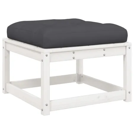 Salon de jardin avec coussins 8 pcs blanc bois de pin massif