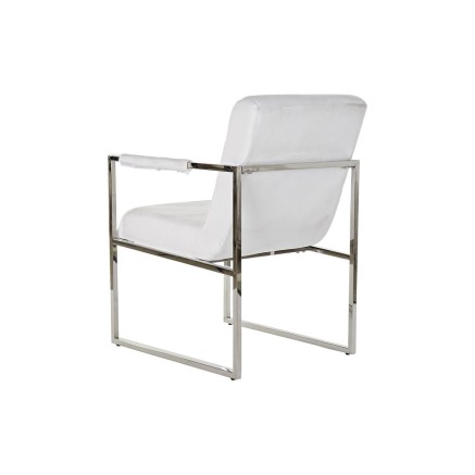 Chaise DKD Home Decor Polyester Acier Blanc (56 x 68 x 92 cm) 2