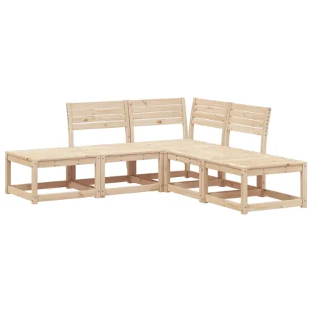 Salon de jardin 5 pcs bois de pin massif 2