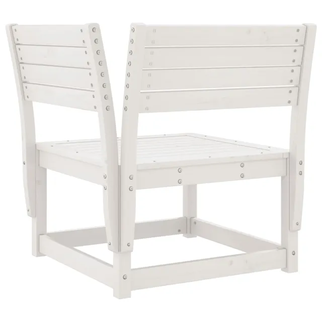 Salon de jardin 5 pcs blanc bois massif de pin