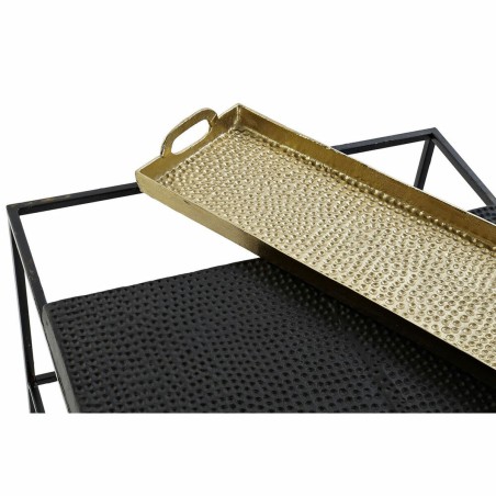 Tavolo aggiuntivo DKD Home Decor 61 x 61 x 49 cm Nero Dorato Acciaio A