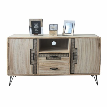 Buffet DKD Home Decor Noir Naturel Métal Bois de paulownia 120 x 41 x