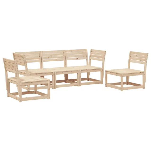 Salon de jardin 5 pcs bois de pin massif