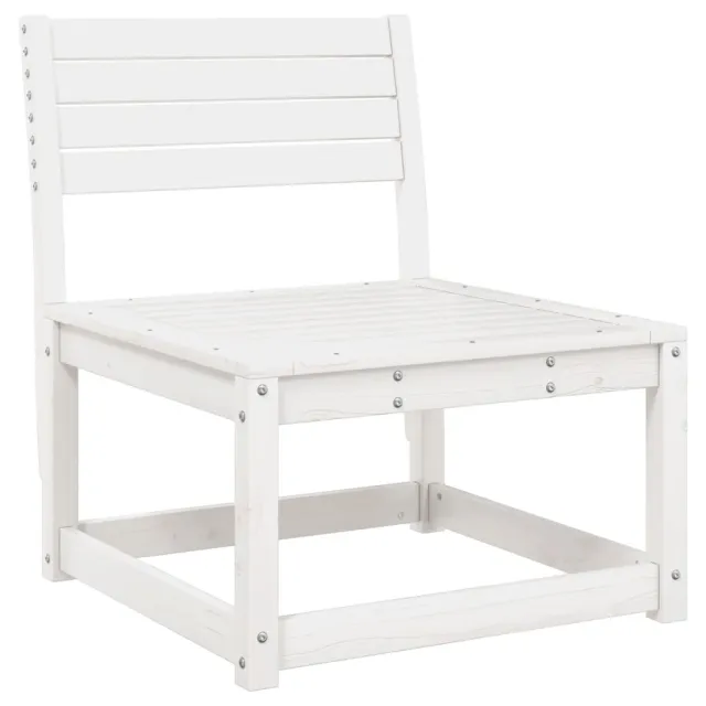 Salon de jardin 5 pcs blanc bois massif de pin