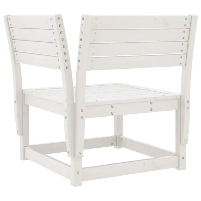 Salon de jardin 5 pcs blanc bois massif de pin