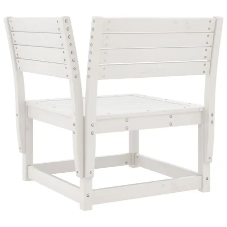 Salon de jardin 5 pcs blanc bois massif de pin