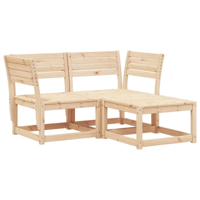 Salon de jardin 3 pcs bois de pin massif