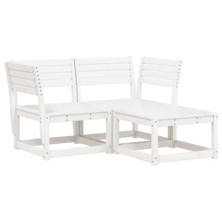 Salon de jardin 3 pcs blanc bois de pin massif 2