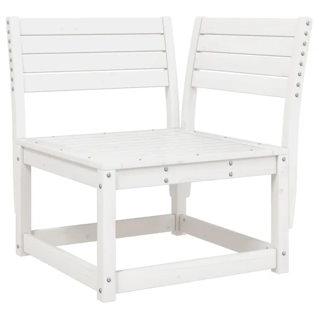Salon de jardin 3 pcs blanc bois de pin massif