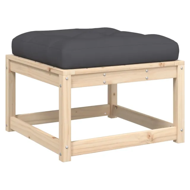 Salon de jardin 3 pcs avec coussins bois de pin massif