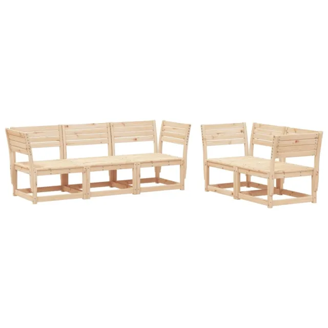 Salon de jardin 5 pcs bois de pin massif