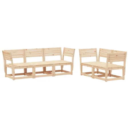Salon de jardin 5 pcs bois de pin massif