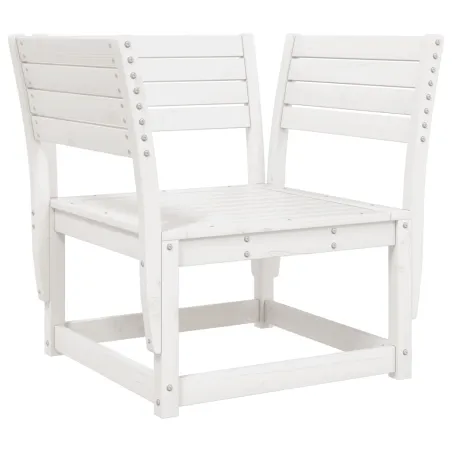 Salon de jardin 5 pcs blanc bois massif de pin