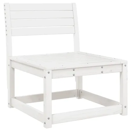 Salon de jardin 5 pcs blanc bois massif de pin