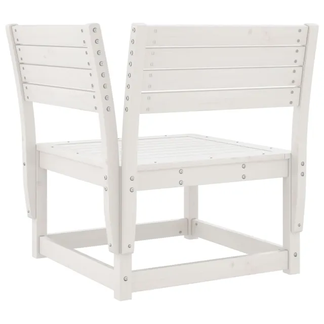 Salon de jardin 5 pcs blanc bois massif de pin