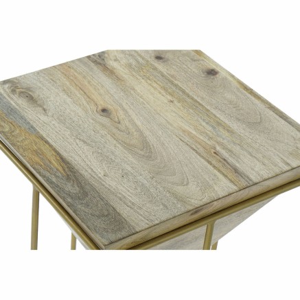 Side table DKD Home Decor Metal Mango wood (40 x 40 x 45 cm) 2