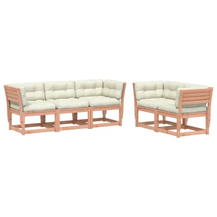 Salon de jardin 5 pcs avec coussins bois massif douglas 2