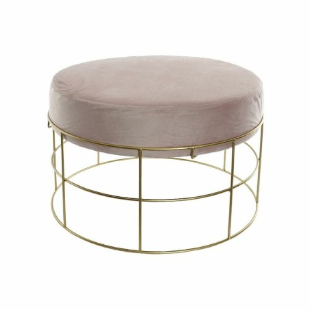 Fußstütze DKD Home Decor Gold Metall Samt Hellrosa (60 x 60 x 37,5 c