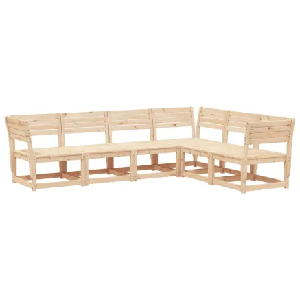 Salon de jardin 6 pcs bois de pin massif 2