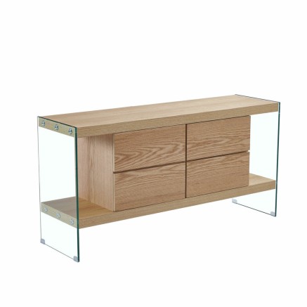 Dressoir DKD Home Decor  Transparant Lichtbruin Kristal Hout MDF 160 x