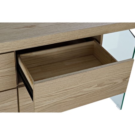 Buffet DKD Home Decor  Transparent Marron Clair Verre Bois MDF 160 x 4