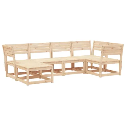 Salon de jardin 6 pcs bois de pin massif 2