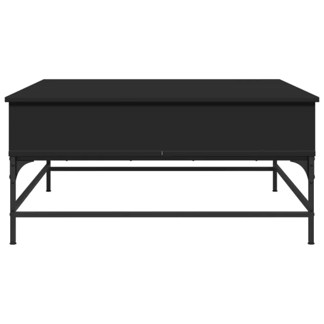 Table basse noir 95x95x45 cm bois d'ingénierie et métal