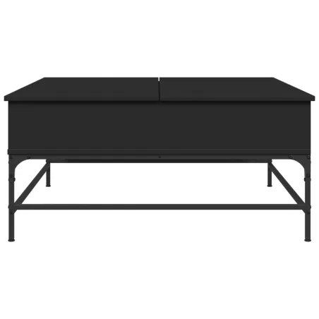 Table basse noir 95x95x45 cm bois d'ingénierie et métal