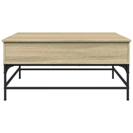 Table basse chêne sonoma 95x95x45 cm bois d'ingénierie et métal