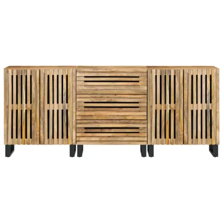 Buffets 3 pcs 60x34x75 cm bois de manguier massif brut