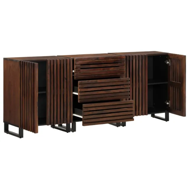 Buffets 3 pcs 60x34x75 cm bois massif de manguier