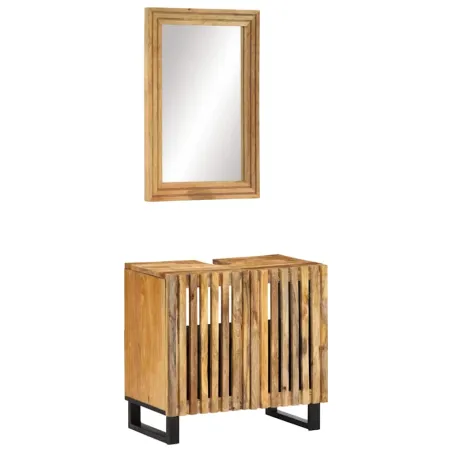Ensemble de meubles de bain 2 pcs bois massif de manguier brut